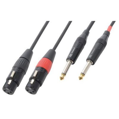 POWER DYNAMICS Cordon 2x Xlr Femelle - 2x Jack 635 M&acirc;le Mono 15 M