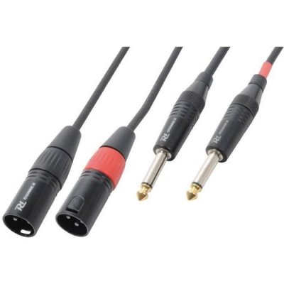POWER DYNAMICS Cordon 2x Xlr M&acirc;le - 2x Jack 635 M&acirc;le Mono 15 M