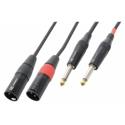 POWER DYNAMICS Cordon 2x Xlr M&acirc;le - 2x Jack 635 M&acirc;le St&eacute;r&eacute;o 6 M