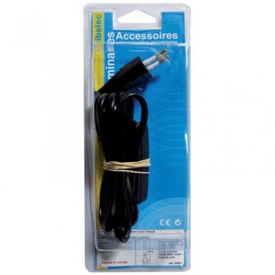 TIBELEC Cordon avec interrupteur + fiche  1m50 noir