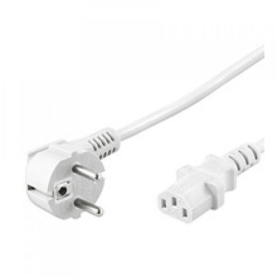 WENTRONIC Cordon d'alimentation &agrave; angle  (Schuko &agrave; la norme IEC 320 C13) 3m blanc (Import Allemagne)