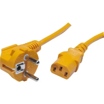 MCAD Cordon d'alimentation PC CEE7 / C13 orange - 0,6 m