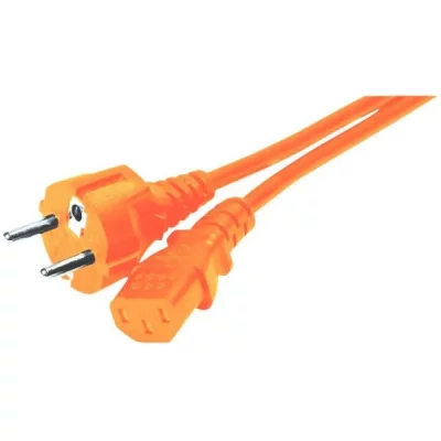 GENERIQUE Cordon d'alimentation PC CEE7 droit / C13 orange - 1,8 m
