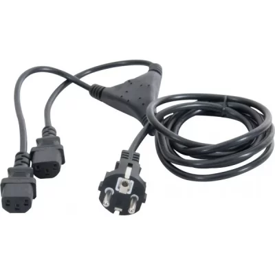 GENERIQUE Cordon &eacute;lectrique en "Y" 1 x CEE7 droit / 2 x C13 - 1,8 m