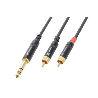 POWER DYNAMICS Cordon jack 6.35 m&acirc;le st&eacute;r&eacute;o / 2 x RCA m&acirc;le, 1.5 m-PD Connex