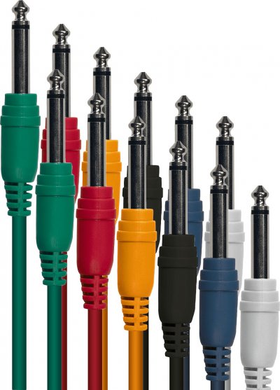 YELLOW CABLE Cordon Patch Jack Jack 90 CM - Lot de 6 C&acirc;bles pour Microphones