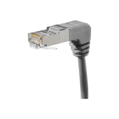 EXC Cordon RJ45 cat&eacute;gorie 5e F/UTP coud&eacute; bas gris - 0,7 m