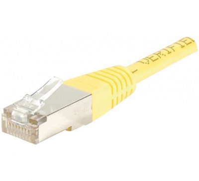 EXC Cordon RJ45 cat&eacute;gorie 6 F/UTP jaune - 0,15 m