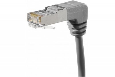 CUC Cordon RJ45 cat&eacute;gorie 6A S/FTP coud&eacute; bas gris - 0,3 m