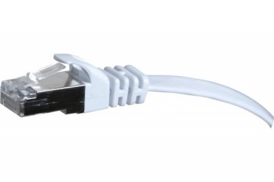 MCAD Cordon RJ45 plat cat&eacute;gorie 6 U/FTP snagless blanc - 1 m