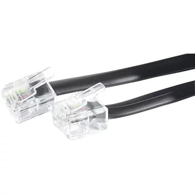 DEXLAN Cordon t&eacute;l&eacute;phonique RJ11 / RJ11 noir - 5 m