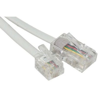 MANUTAN Cordon t&eacute;l&eacute;phonique rj11 vers rj45 blanc - 7.00m