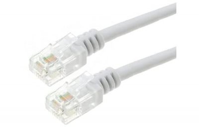 DEXLAN Cordon Torsad&eacute; Blanc 5m C&acirc;ble Adsl 2+ Avec Connecteur Rj11