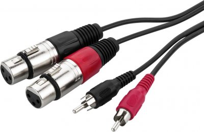 MONACOR Cordons audio 2 RCA (M) 2 XLR (F) 1,00 Mt  MCA-127J
