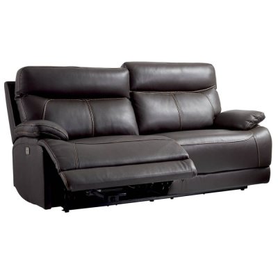 ALTOBUY CORDOUE - Canap&eacute; Relax Electrique 3 Places Cuir Marron -  