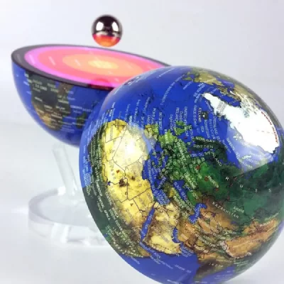 MAGNETICLAND Coreglobe, le premier globe lumineux electromagn&eacute;tique 2 en 1 - bleu