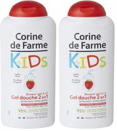CORINE DE FARME  Gel Douche 2 en 1 Corps & Cheveux Fraise 300 ml