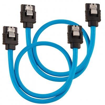 CORSAIR  C&acirc;ble gain&eacute; Premium SATA 6Gbps Bleu 30cm Droit - (CC-8900251)