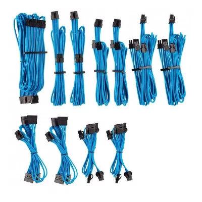 CORSAIR  compatible premium pro sleeved kabel-set (gen 4) - blau