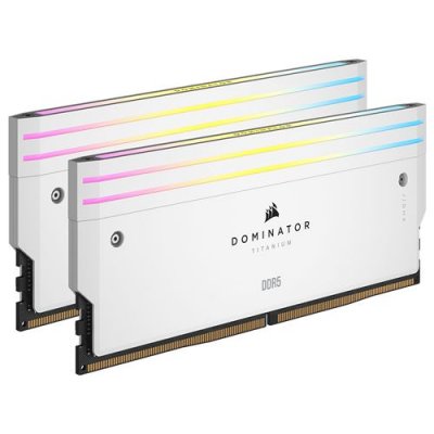 CORSAIR  Dominator Titanium DDR5 6000 MHz 48 Go 2 x 24 Go CL30 XMP Blanc