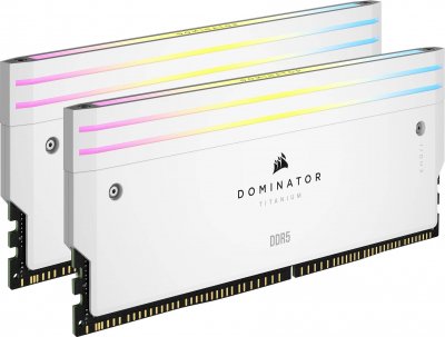 CORSAIR  Dominator Titanium RGB DDR5 - Kit d'&eacute;clairage Blanc 