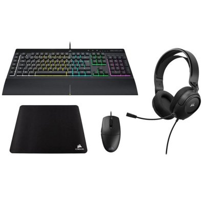 CORSAIR  K55 PRO RGB Clavier - M55 Souris - HS35 V2 Casque - MM250 XL Noir