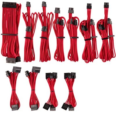CORSAIR  Premium Pro Sleeved Kabel-Set (Gen 4) - rot