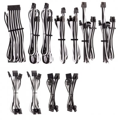 CORSAIR  premium pro sleeved kabel-set (gen 4) - wei&szlig;/schwarz