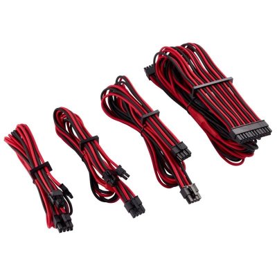 CORSAIR  premium sleeved kabel-set (gen 4) - rot/schwarz
