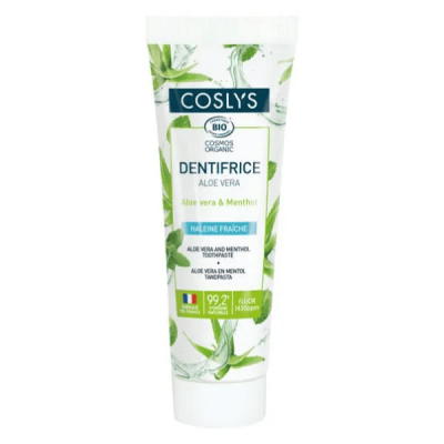 COSLYS  Dentifrice Aloe Vera Haleine Fra&icirc;che Bio 100 g - Tube