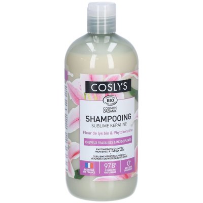 COSLYS  - Shampoing BIO cheveux fragilis&eacute;s lys et k&eacute;ratine 500 ml