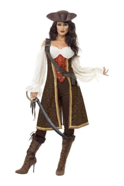 SMIFFYS Costume Femme Pirate De Haute Mer - Marron - S
