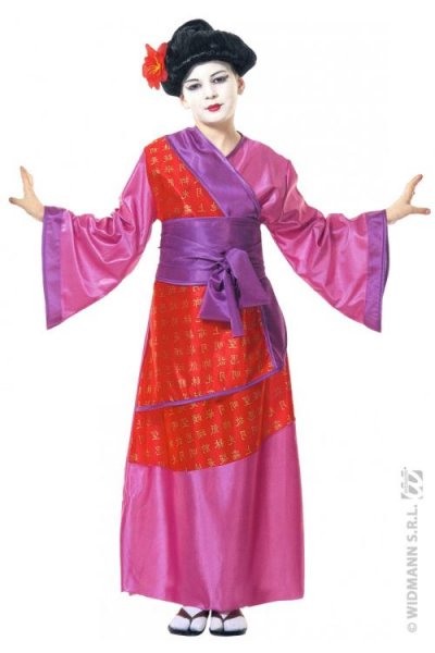 W WIDMANN MILANO PARTY FASHION Costume Geisha Enfant - Rouge / rose / violet - 128 cm