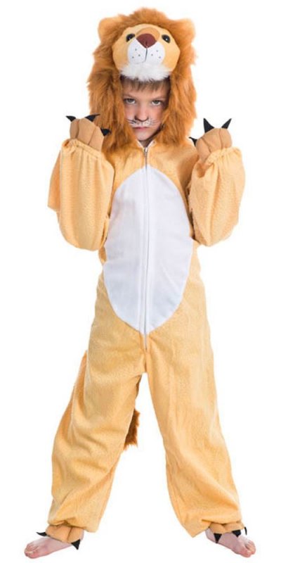 CHAKS Costume Peluche Lion Toon Enfant - Beige / marron - 116 cm