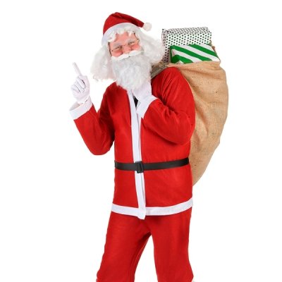 GENERIQUE Costume P&egrave;re No&euml;l : 1 Bonnet, 1 Veste, 1 Pantalon, 1 Ceinture