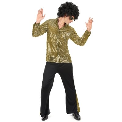 TOTALCADEAU Costume pour homme style disco d&eacute;guisement paillettes ann&eacute;e 80 L