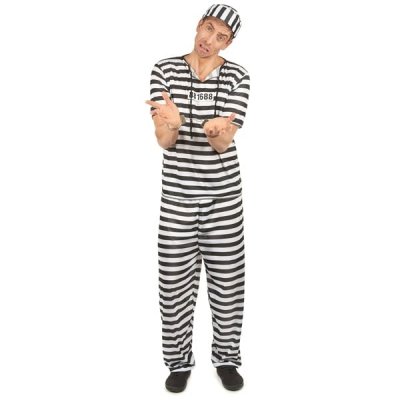 TOTALCADEAU Costume rayures prisonnier deguisement ray&eacute; Taille unique