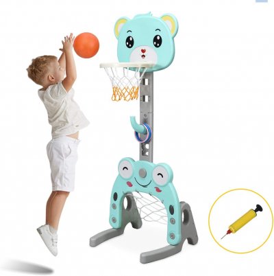 COSTWAY  Support De Basket Multifonctionnel Pour Enfant Avec Panier De Basket-ball R&eacute;glable