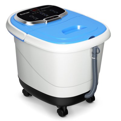 COSTWAY Bain de Pied 15L avec Ecran LED 6 Rouleau de Massage Chaleur Automatique 35℃-48℃ Bleu
