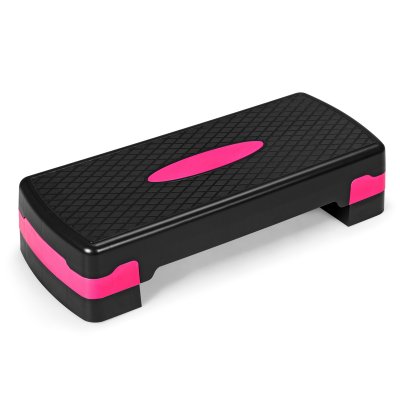 COSTWAY Stepper A&eacute;robic &agrave; Hauteur R&eacute;glable 2 Niveaux 10/15CM Capacit&eacute; de poids 250KG en PP Noir