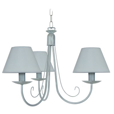 TOSEL C&ocirc;te d'ivoire a - lustre multi bras m&eacute;tal gris blanc
