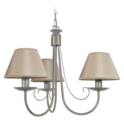 TOSEL C&Ocirc;TE D'IVOIRE A - Lustre multi bras m&eacute;tal taupe blanc