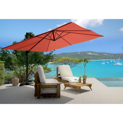 CONCEPT USINE C&ocirc;t&eacute; Lounge Parasol d&eacute;port&eacute; Braga terracota - 3x4 m T.U