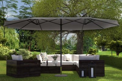 CONCEPT USINE C&ocirc;t&eacute; Lounge Parasol double Venice gris - 270x460 cm T.U