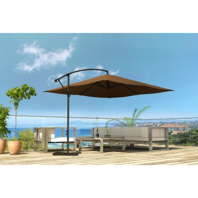 CONCEPT USINE C&ocirc;t&eacute; Lounge Parasol Malte chocolat - 3x3 m T.U