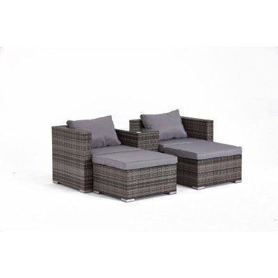 CONCEPT USINE C&ocirc;t&eacute; Lounge Salon jardin r&eacute;sine 4 places gris - 144x170x65 cm T.U