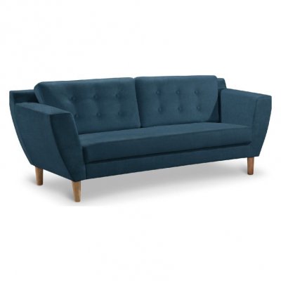 MENZZO Cotecosy - Canap&eacute; 3 places Gibus Tissu Bleu - Bleu