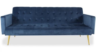 COTECOSY  - Canap&eacute; convertible clic-clac Justy Velours Bleu - Bleu