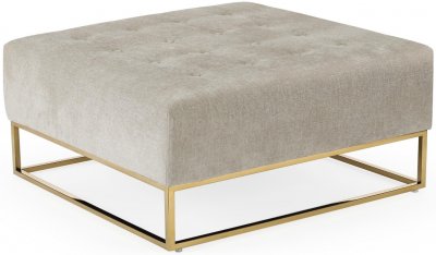 LES TENDANCES Cotecosy - Pouf carr&eacute; Hudson Tissu Beige - Beige