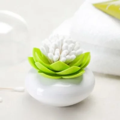 GENERIQUE Cotons-tiges dans Lotus vert objet deco maison design insolite